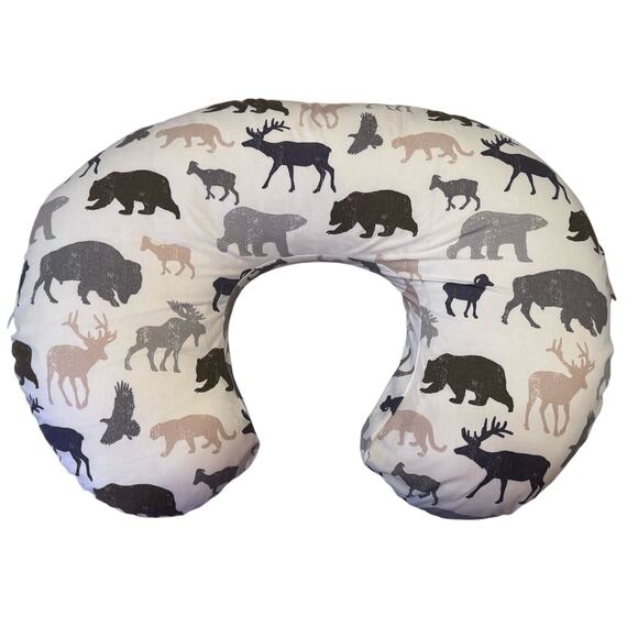Boppy Original Feeding and Support Pillow Neutral Wildlife - Picture 1 of 6